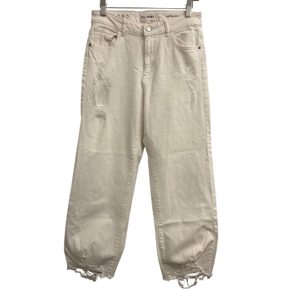 DL1961 Hepburn High Rise Wide Leg sz 27 distressed barrel minimalist